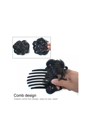 Cbtx Gelin İçin Peruk Topu Kafa Çiçek Firkete Saç Çantası Peruk Kafa Bandı Koyu Kahverengi