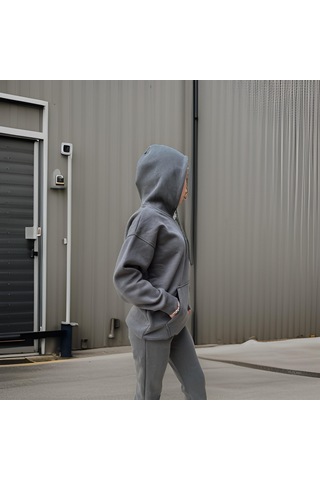 Ceyss Design Unisex Üç İplik Şardonlu Oversize Hoodieli Eşofman Takımı-haki Haki