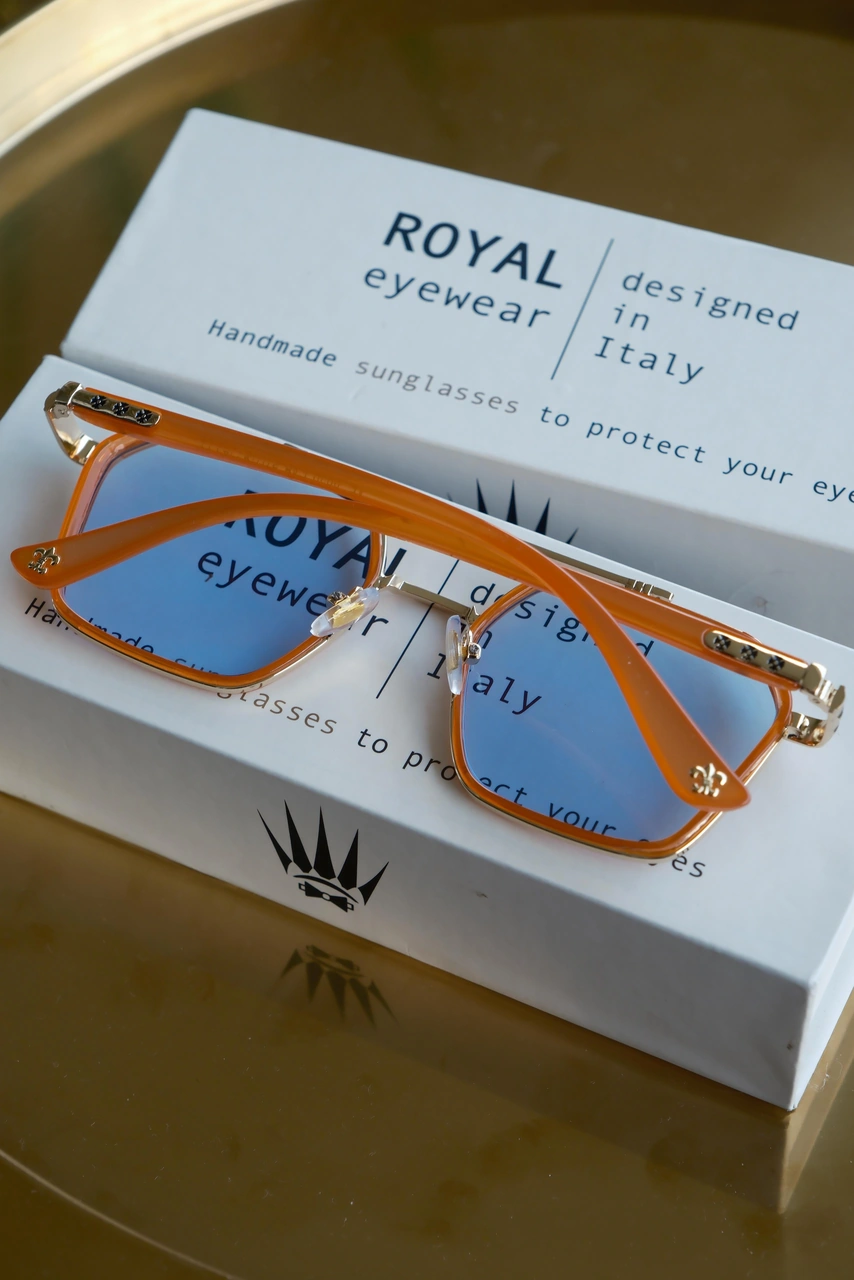 Royal Eyewear Re0039 Turuncu -gold Güneş Gözlüğü Siyah - Mavi