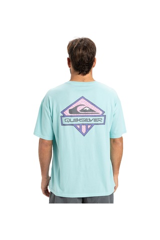 Quiksilver Gh Qs Crystal Jet Erkek Mavi Yuvarlak Yaka Tişört Mavi