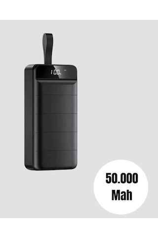 Ultra Güçlü 50.000 Mah Powerbank Led Ekranlı, Çoklu Bağlantı Seçenekli, Akıllı Koruma Sistemli Şar Çok Renkli