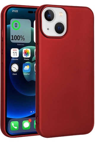 Apple Uyumlu iPhone 14 Tchs Premier Silikon Kılıf-kırmızı Kirmizi Kırmızı