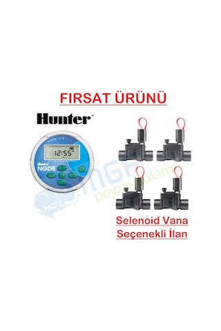 Hunter Node Sulama Zaman Saati Ve Selenoid Vana Seti Node 400 + 4 Adet Vana
