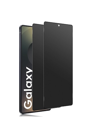 Galaxy S25 Ultra İçin Privacy Temperli Cam 2 Adet - Yanlardan Siyah Görünüm, Kavisli Kenar, Parmak İzi Azaltıcı, Ultra İnce 0.3mm, Hassas Kesim