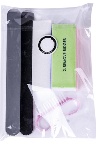 Samdoo 5'li Tırnak Aracı Seti: Çift Taraflı File, Tampon Blok, Sponge File, Fırça Ve Beyaz File İle Tırnak Polishing, Tasarım Ve Temizlik