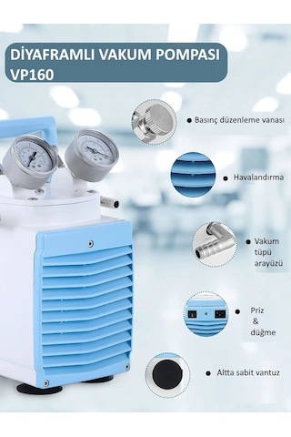 Thermomac Vp160 Diyafra MLı Vakum Pompası Yağsız Pompa