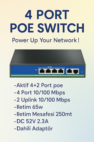 4 Port Poe Switch 4+2 10/100
