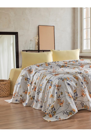 Loyal Home Çift Kişilik 4 Parça Pike Takımı 200x240 Cm Çiçekli