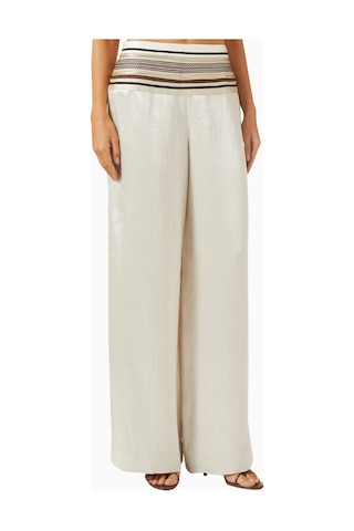 Abadia Abadıa Naia Sadu Saten Pantolon, Gizli Fermuar, Off White, 100% Asetat Krem