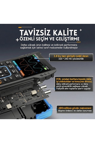 Fnırsı 2c23t 3'ü 1 Arada Çift Kanallı Tablet Osiloskop Multimetre Fonksiyon Jeneratörü