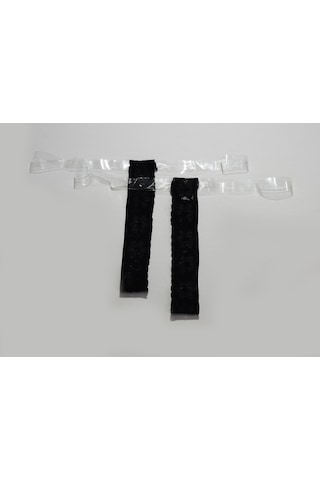 Asist Secret Magic Asm1259 Kadın 2 Li Siyah Bel Şeffaf Dantelli Siyah Fantazi Tanga Siyah