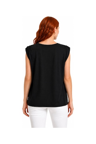 Neden Tekstil Kadın Siyah Kolsuz Relaxed T-shirt