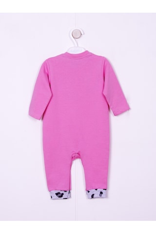 Kidaxi Nakışlı Patiksiz Pamuklu Pembe Bebe Tulum Pembe