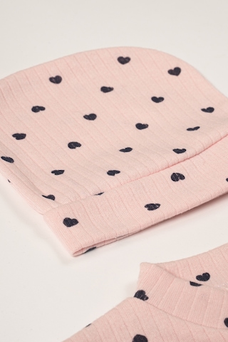 Baby Kids Colors 5 Parça Hastane Çıkışı Zıbın Set Yeni Doğan Fitilli Pembe Kumaşa Çok Renkli