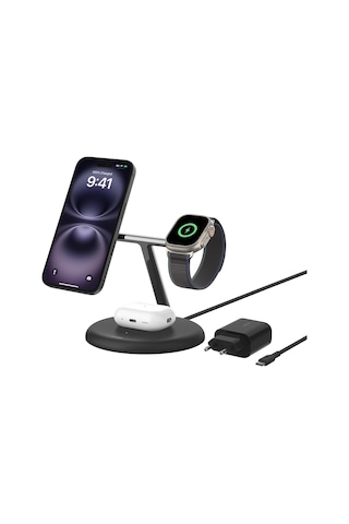Belkin 3'ü 1 Arada Manyetik Magsafe Uyumlu Qi2 15w Kablosuz Şarj 30337320