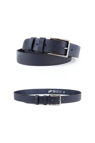 Özel Kutulu Lacivert Hakiki Deri Erkek Kumaş Pantolon Kemeri