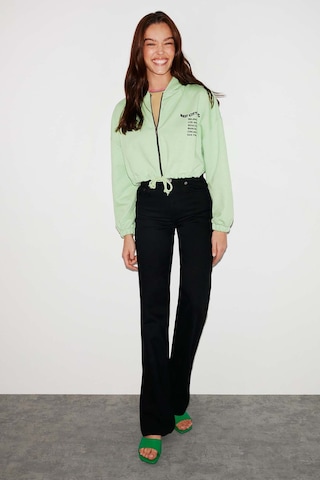 Ethıquet Sılk Crop Yeşil Sweatshirt