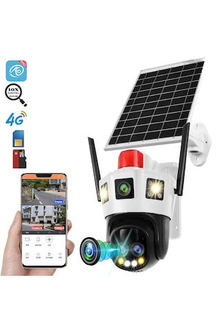 Full Hd 12.000mah Solar Panelli 10x Zoom'lu Sim Kartı Kamera