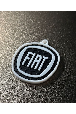 Markanıza Özel Petek Desenli Fiat Yuvarlak Logolu 3d Anahtarlık
