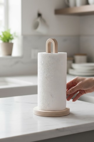 Ahşap Kağıt Havluluk , Rulo Havlu Standı Kahverengi