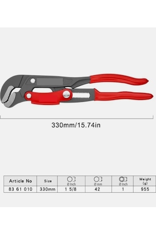 S Çeneli Düğmeli 330 Mm Cobra Ford Fort Papağan Pense Anahtar