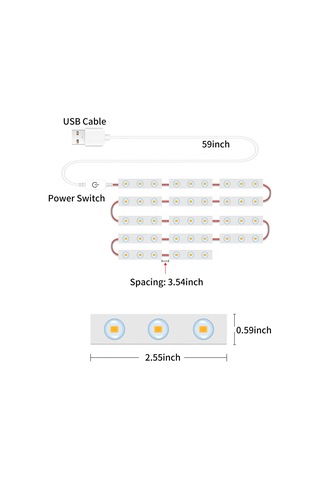 Gajeena 14'lü Usb Dokunmatik Led Ayna Işığını, Parlaklığı Ayarlanabilir Banyo Makyaj Dolabı Işığı, Göz Bakımı Yumuşak Işık Çok Renkli