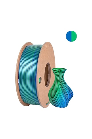 Techbloom 1 Rulo Koyu Mavi Ve Yeşil Renk Geçişli Pla Filament Fdm Fff Yazıcılar İçin Mimari Modeller Takı Prototipler 3d Baskı Malzemesi