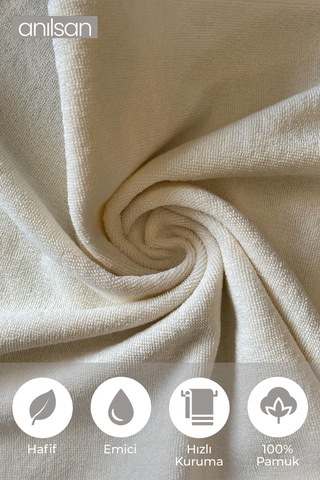 6'lı Greek Krem El Havlusu - 50x90 Cm, 225 Gr, %100 Pamuk, Spa Ve Otel Havlusu, Günlük Kullanıma Uygun Krem