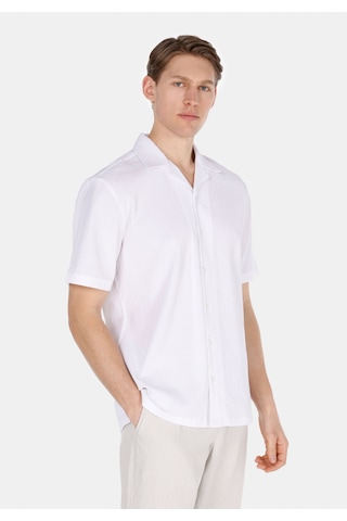 Colin's Colins Regular Fit Shirt Neck Jakarlı Erkek Beyaz Kısa Kol Gömlek Cl1074590 Q1.v1 Wht