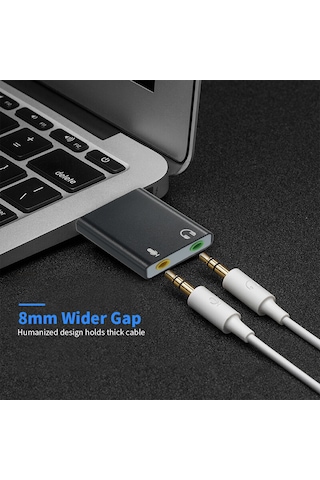 Singree Usb 7.1 Ses Kartı - Bilgisayar Ve Laptop İçin Kulaklık/mikrofon Adaptörü Sürücü Gerekmez