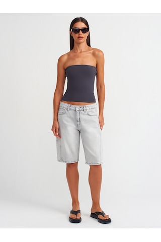Dilvin 20659 Crop Top Antrasit