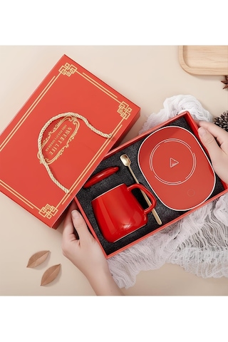 Usb Isıtıcılı 350ml Kupa Bardak Kırmızı, Kırmızı