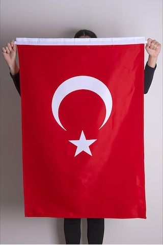 Türk Bayrağı Raşel Kumaş Aplike Dikiş 70x105 cm