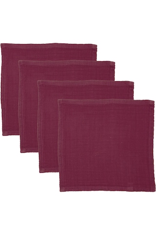 Beberotti 102 4'lü Müslin Bebek Ağız Bezi Bordo