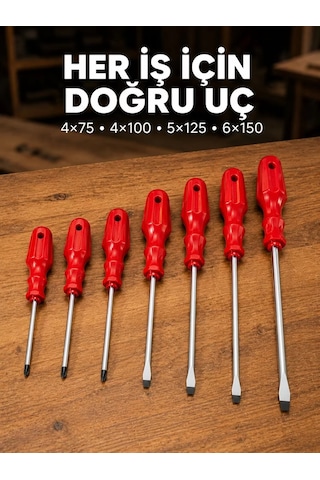 Northcity Manyetik Uçlu 7 Parça Tornavida Seti Düz Ve Yıldız - Güçlü İşçilik Ve Dayanıklılık