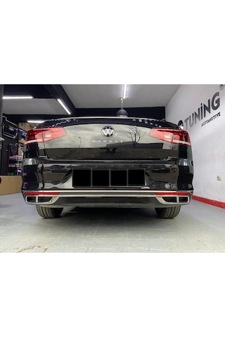 Passat B8.5 Krom Difüzör 3 Prç Cift Çıkış 2019 -2021 Uyumlu