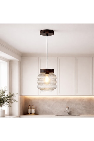Fibrika Store-aura Modern Çizgili Sarkıt Lamba - Dekoratif Ambiyans Aydınlatma Beyaz