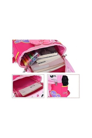 Anaokulu Okul Çantası 2-9 Yaşında Karikatür Çocuk Sırt Çantası Exntye Pembe