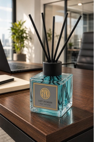 Premium Çubuklu Oda Kokusu 100 Ml Cam Şişe Reed Diffuser Pudra