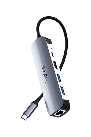 Veggieg Type-c Pd100w 5 Portlu 4k 30hz Hdmı 100mbps Ethernet Usb 2.0 + Usb 3.0 Çoklayıcı Hub