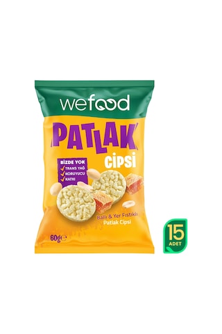 Wefood Ballı & Yer Fıstıklı Patlak Cipsi 60 G 15'li 8683347037667