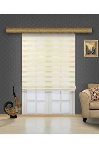 Venassa Krem Bambu Zebra Stor Güneşlik Perde