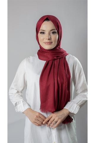 Bordo İnce Çizgili Şal Viskon Kumaş Bursa Dolama 202111 16 Bordo