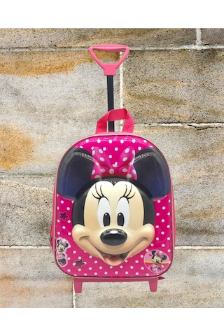 Tezzgelsin Anaokulu Kreş Çekçekli Pembe Mickey Mouse Figürlü 3-6 Yaş 3d Kabartmalı Sırt Okul Çantası Pembe
