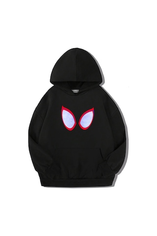 Brz Kids Unisex Çocuk Spider-man: Into The Spider Verse Hoodie Siyah