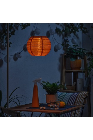 Ikea Solvinden Serisi, Led'li Güneş Enerjili Aydınlatma, 22 Cm, Turuncu