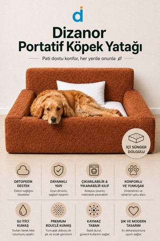 Softnest 3in1 Modüler Köpek Yatağı Ortası Bombeli, Sünger Dolgulu, Anti - Slip Tabanlı Ve Yastıklı Konfor Seti