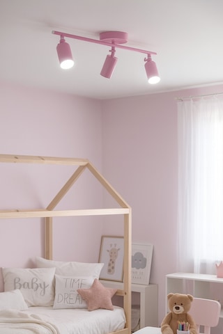 Koal Avize Spoti 3'lü Pembe Renk Beyaz Işık Modern Tasarım Salon - Mutfak - Banyo Spot Ledli Sıralı Avize Pembe