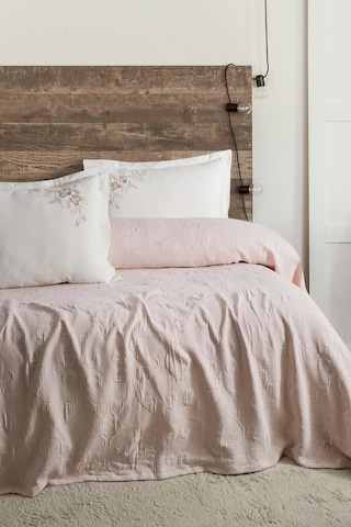 Şaheser Home Collection Yatak Örtüsü Seti Çift Kişilik Derek Pudra Renkli