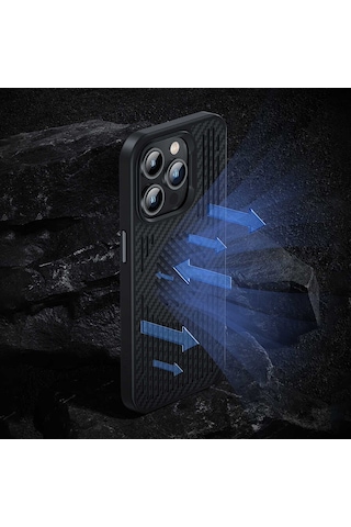 Benks Apple Uyumlu iPhone 14 Pro Kılıf Benks Karbon Magnetik Soğutucu Özellikli Telefon Kılıfı Benks-Kevlar2
